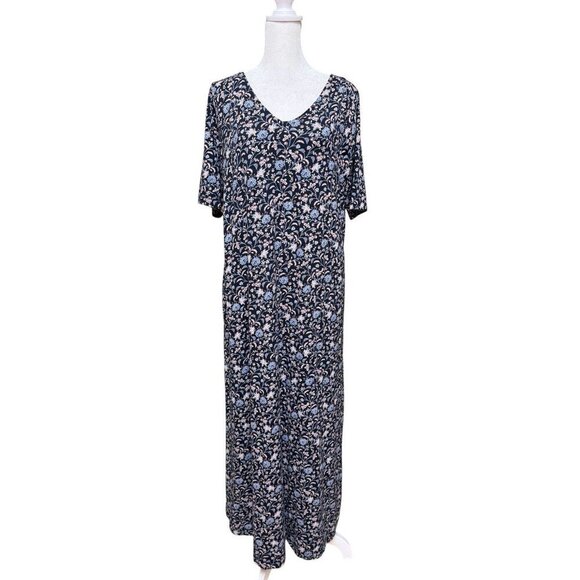 Flowers Dresses & Skirts - Jill Floral Midi Dress Womens M Pockets Stretch Knit